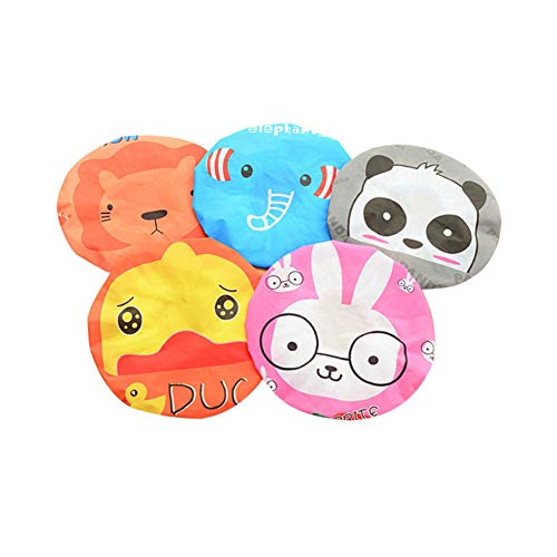 Reusable Waterproof Shower Caps Set for Women & Family - 5 Pack
