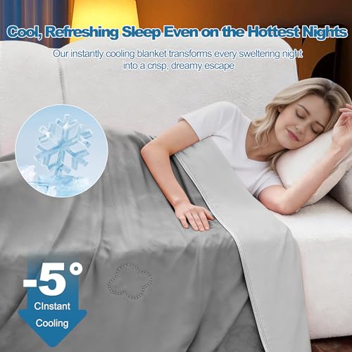 Cooling Throw Blanket for Hot Sleepers - Lightweight & Breathable 50"x70"