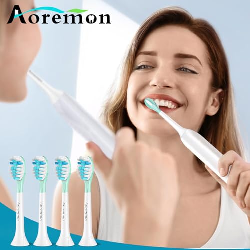 Aoremon Replacement Toothbrush Heads for Philips Sonicare C3 - 4 Count