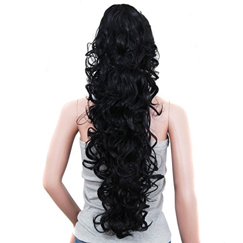31 Inch Curly Ponytail Hair Extension - Synthetic Claw Clip - 1B#