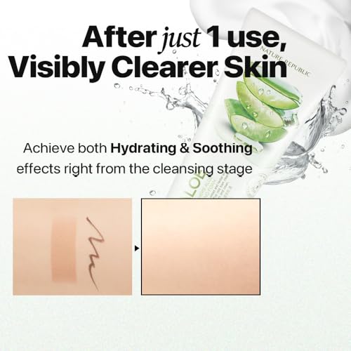 Nature Republic Fresh Herb Aloe Cleansing Foam - Hydrating Face Wash 170ml