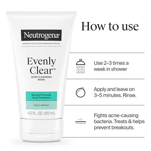 Neutrogena Evenly Clear Acne Cleansing Mask, 4.2 oz - 3.5% Benzoyl Peroxide
