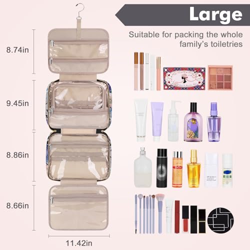 Wedama Large Hanging Toiletry Bag, Waterproof Travel Cosmetic Organizer