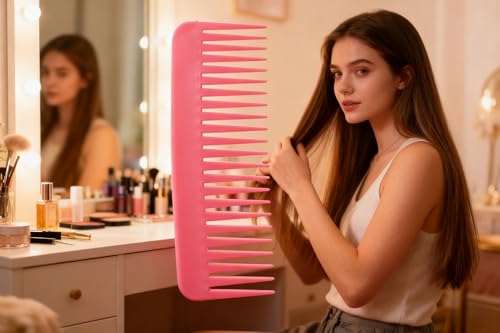 YOFAN 3-Pack Wide Tooth Detangling Comb – Handleless for Curly Thick Hair