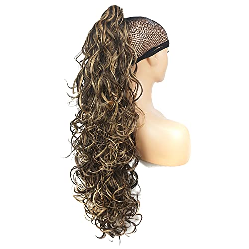 Lydell 30" Long Curly Clip In Claw Ponytail Hair Extension 8TT124 Brown Mix