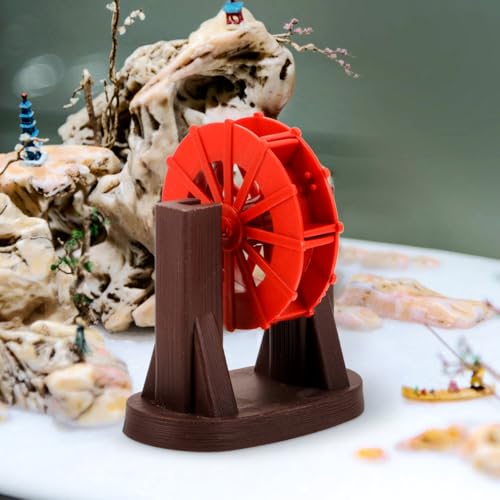 GOOHOCHY Mini Water Wheel Fountain Accessory - 3.54 Inch Decorative Prop for Indoor and Garden Fountains