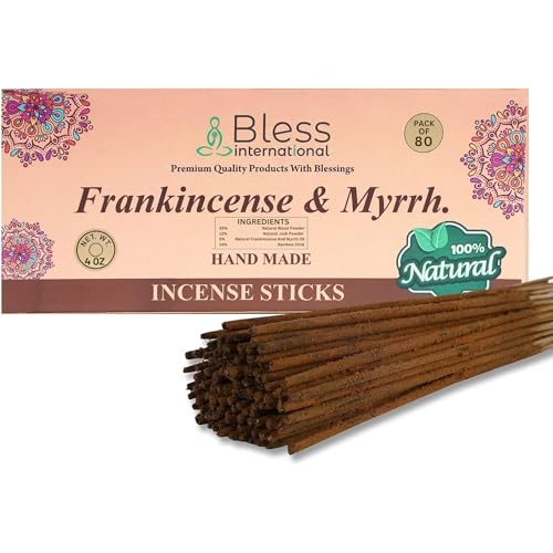 Bless Organic Frankincense & Myrrh Incense Sticks - 80 Count