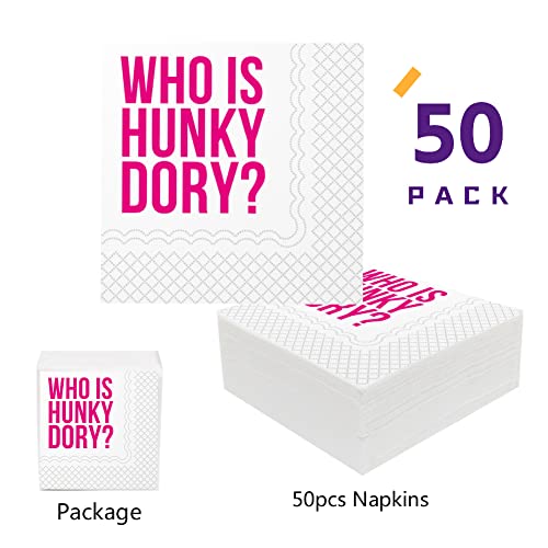 Who Is Hunky Dory Cocktail Napkins - 50 Pack for Parties