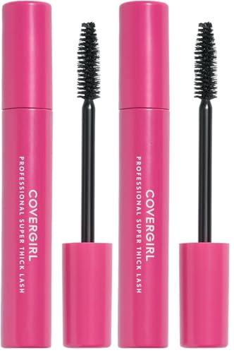 Covergirl Super Thick Lash Mascara Very Black 0.3oz Pack of 2 - Volumizing Eye Makeup