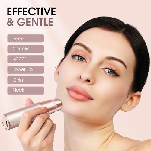 Rose Gold Electric Facial Hair Removal Device for Women - Painless Razor