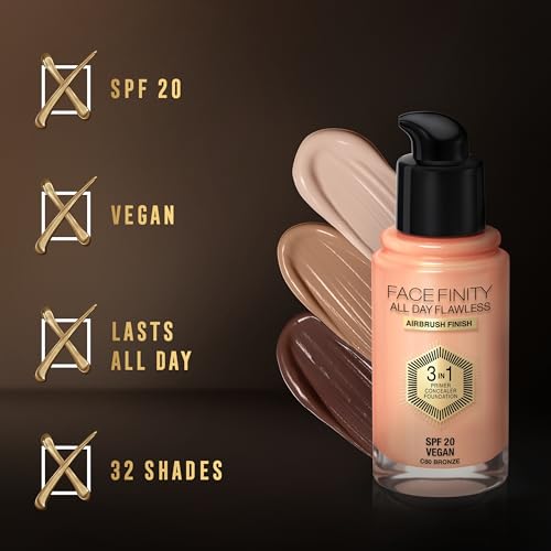Max Factor Facefinity All Day Flawless Foundation SPF 20, No. 55 Beige - 1 Count