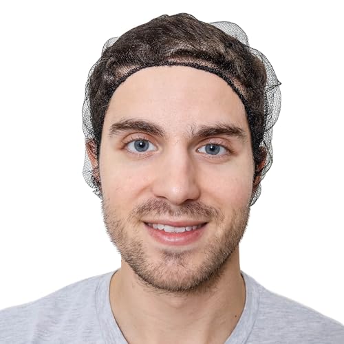 Disposable Honeycomb Nylon Hair Nets - 1,000 Count, Breathable in Black, Blue, Brown, White (18” to 28”)