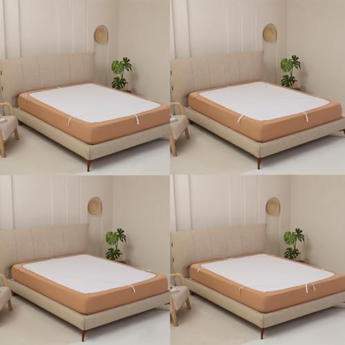 Queen Size Stretchy Box Spring Cover - Jersey Knit Bed Skirt in Camel