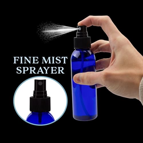 4oz Blue Refillable Plastic Spray Bottles with Fine Mist Atomizer - 6-Pack