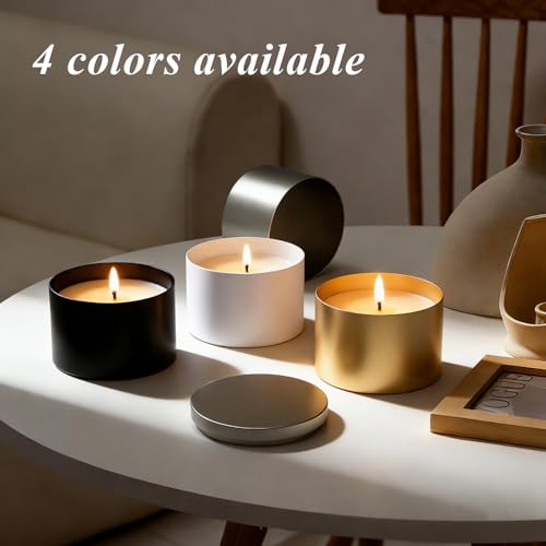 8oz Black Candle Tins with Lids - Heavy-Duty Metal Containers (10-Pack)