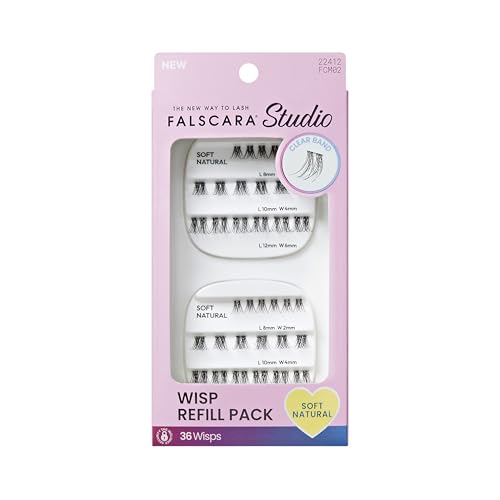 Falscara Studio Soft Natural False Eyelashes - 36 Reusable Lash Clusters, 8mm-12mm