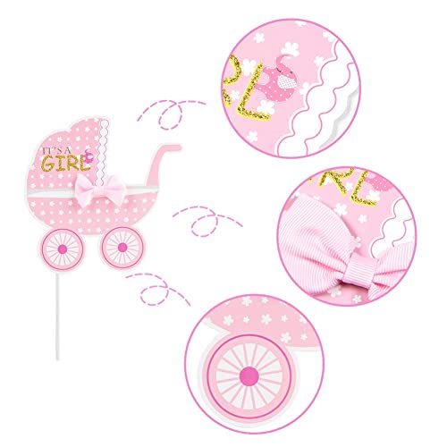 20 Pcs Baby Shower Photo Booth Props for Girls - Pink & Gold