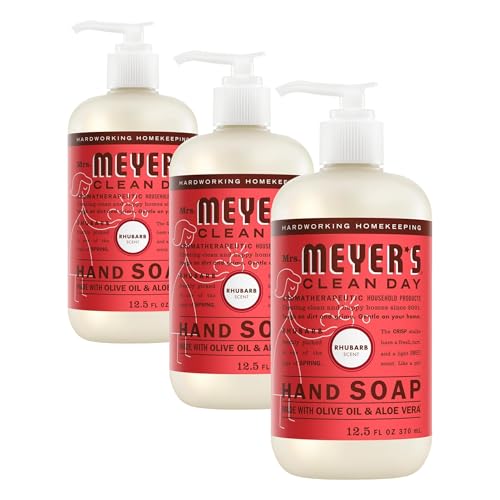 Mrs. Meyer's Clean Day Liquid Hand Soap, Rhubarb Scent, 12.5 fl. oz (Pack of 3)