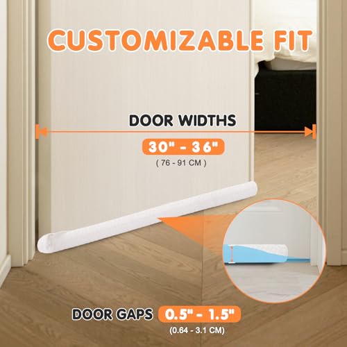 Premium Velvet Door Draft Stopper - 30-36 Inch Windproof Seal