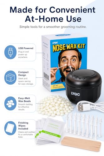 Nose Hair Removal Kit with Wax Beads & Safe Applicator for Men & Women