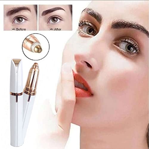 USB Rechargeable Portable Electric Eyebrow Trimmer for Women,Painless Precision Eyebrow Hair Remover,Safe Eyebrow Shaver Razor Tool for face Leg Lip Armpit Hand(White)