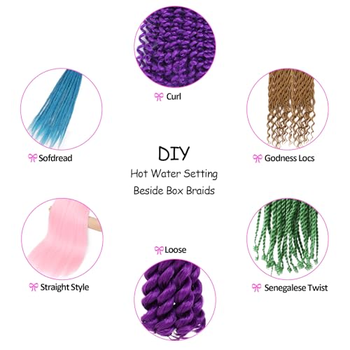 Herina 26-Inch Pre-Stretched Braiding Hair - Neo-Mint Green (3-Pack)