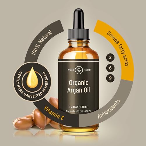 Organic Argan Oil 100ml - Cold Pressed Moisturizer for Hair, Skin & Nails