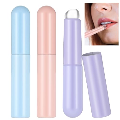 Reusable Silicone Lip Brush Set with Macaron Colors - Lip Gloss & Balm Applicators