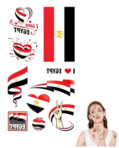 110pcs Egypt Flag Temporary Tattoos - Waterproof Face Stickers for Soccer