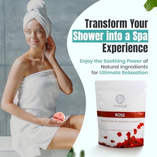 Natural Aromatherapy Shower Steamers with Rose Scent - Spa Set