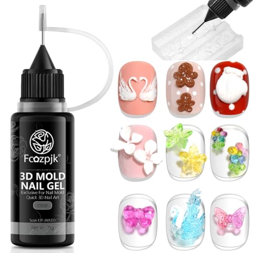 Clear 3D Sculpting Gel for Nail Charms - 15g Quick Dry Formula