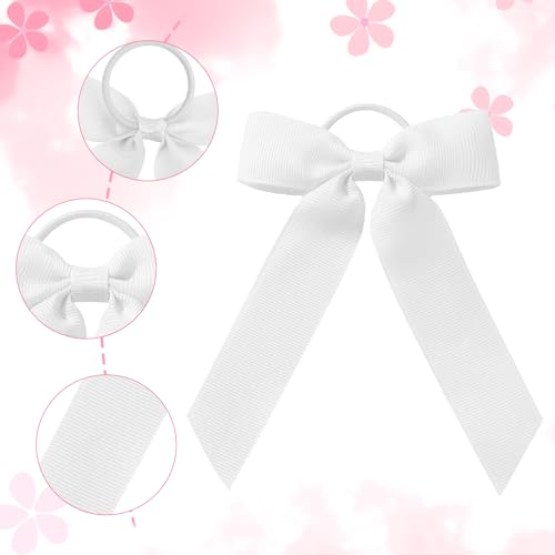 12pcs Kids & Women Ponytail Hair Bows Ribbon Cheerleading Hair Accessories