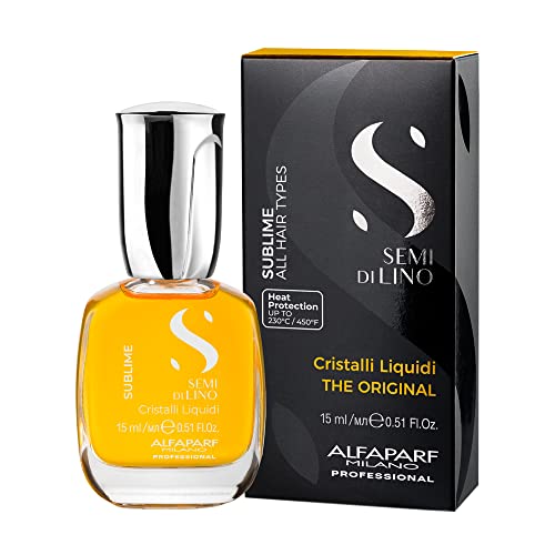 Alfaparf Milano Semi di Lino Moisture Hair Mask for Dry Hair and 15ml Cristalli Liquidi Hair Oil Serum Set- Moisturizing and Hydrating Deep Conditioning Mask - Smoothing and Shine Enhancing Oil