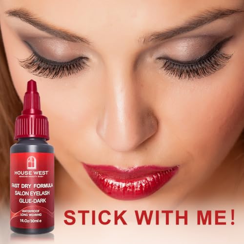 House West Lash Glue for Track & Cluster Lashes - 1 oz Quick-Dry Adhesive
