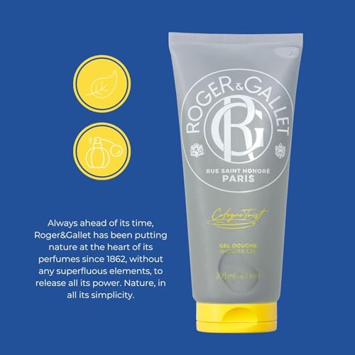 Roger & Gallet Wellbeing Shower Gel 6.6oz Plant-Based Hydrating Body Wash with Aloe Vera