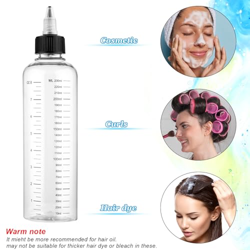 Hair Dye Applicator Bottles 8.5oz - 2 Pack with Graduated Scale