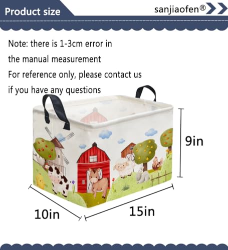 Waterproof Kids Storage Basket with Handles - 15x9x10 inches