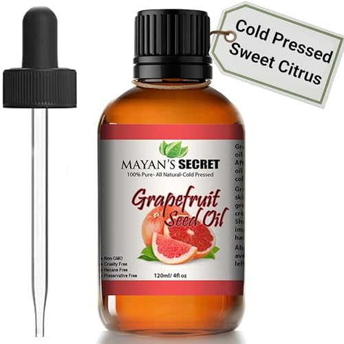 Grapefruit Seed Oil 100% Pure Carrier Oil, Cold-Pressed, 4 oz Jar