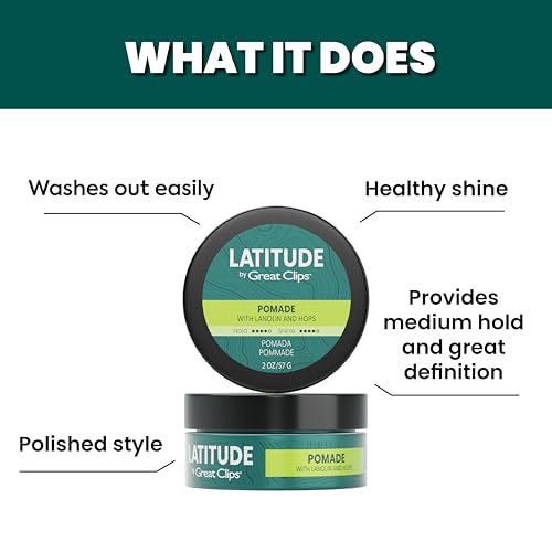 Great Clips Latitude Men’s Pomade, High Hold Hair Styling Gel - 2oz