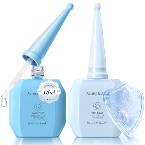 AZUREBEAUTY Gel Base & Top Coat Set - 18ml No Wipe High Gloss