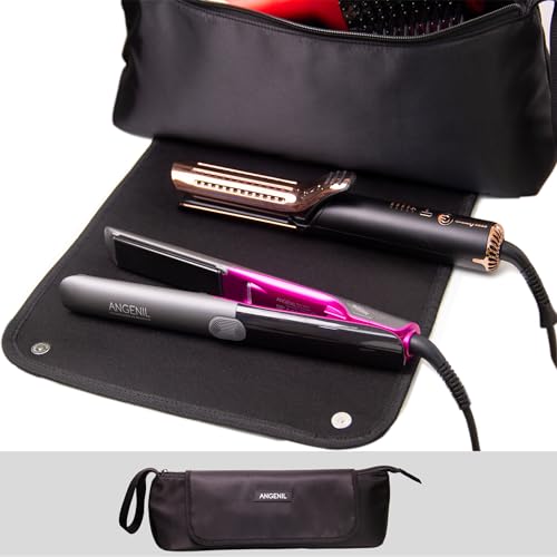 ANGENIL Black Hair Tool Travel Bag with Heat Resistant Mat