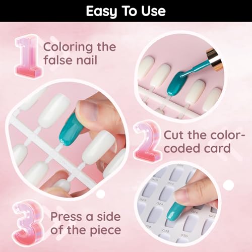 Segbeauty 720pcs Beige Fake Nails Display Tips for Nail Art