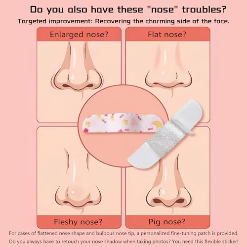 She's hui 50 Pcs Nose Shaper Stickers - Breathable, Skin-Friendly, Pain-Free Nose Slimmer & Lift Devices