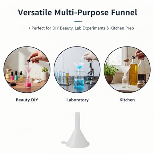 200PCS Mini Clear Plastic Funnels for Kitchen & Crafts - Food Grade
