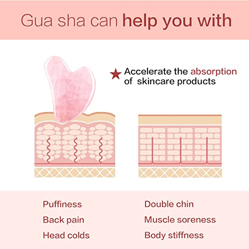 Rose Quartz Gua Sha Tool for Face & Eye - Anti-Aging & Sculpting