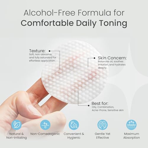 LA PURE Korean Toner Pads for Dark Spots & Dull Skin – 100 Count