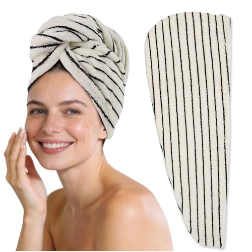 Jacquotha Cotton Hair Towel Wrap - Anti-Frizz Quick Dry Hair Turban