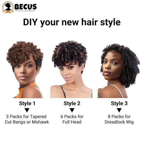BECUS 10 Inch Jamaican Curly Crochet Hair – Pre-Looped Synthetic Braids