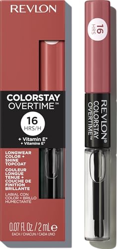 Revlon ColorStay Overtime Liquid Lipstick, 350 Bare Maximum - Long Lasting & Moisturizing
