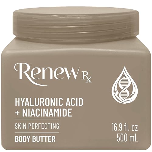 RENEW RX Skin Perfecting Hyaluronic Acid & Niacinamide Body Butter - 16oz, Dry Skin Moisturizer
